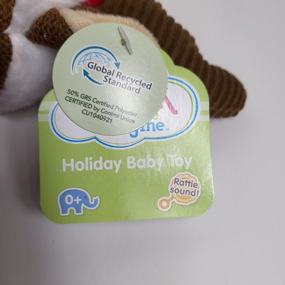 Spark Create Imagine Knit Plush Christmas Santa Moose Rattle Crinkle Holiday New - Picture 16 of 16